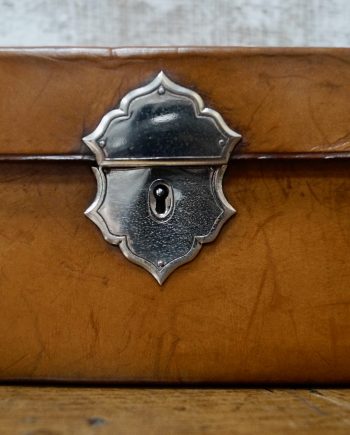 Antique Drop Front Leather Stationary Box (ON HOLD)