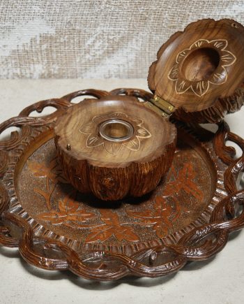 Antique Black Forest Inkwell