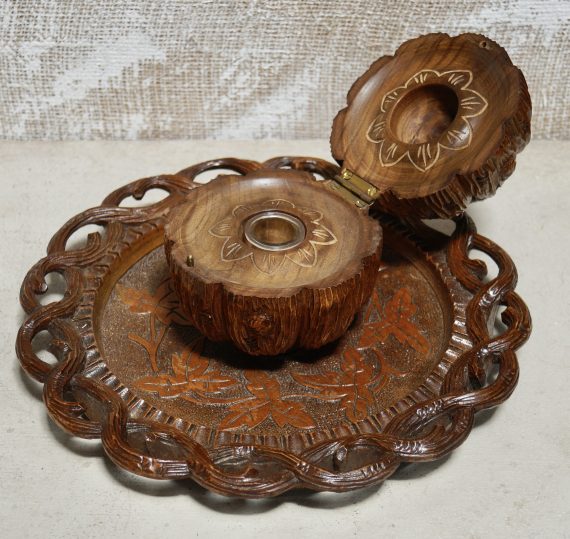 Antique Black Forest Inkwell