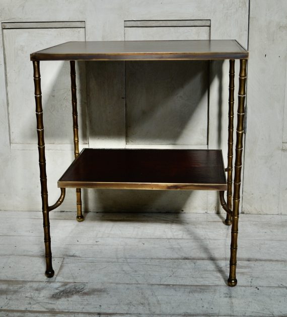 Maison Bagués Style Faux Bamboo Brass Side Table (SOLD)