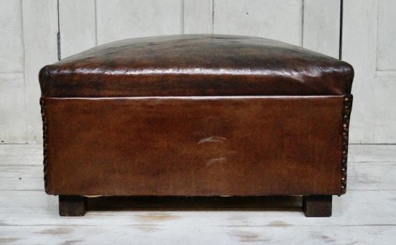 Antique Leather Footstool (SOLD)