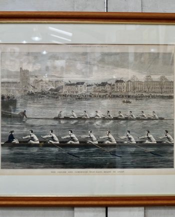 Original London News Print “Ready To Start” Oxford & Cambridge Boat Race 1873 (SOLD)