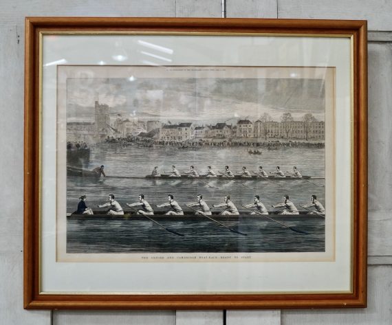 Original London News Print “Ready To Start” Oxford & Cambridge Boat Race 1873 (SOLD)