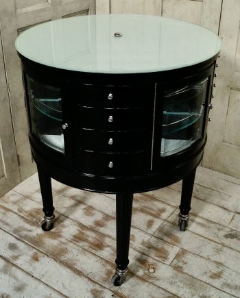 Antique English Oak Revolving Dental Cabinet