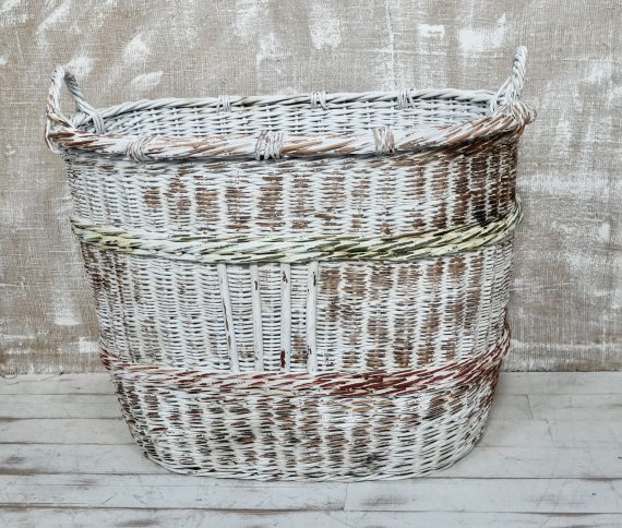 Large Painted Willow Log Basket
