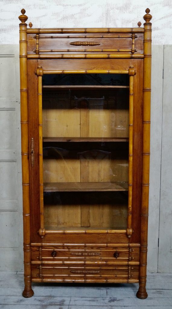 Victorian Faux Bamboo Glazed Bookcase