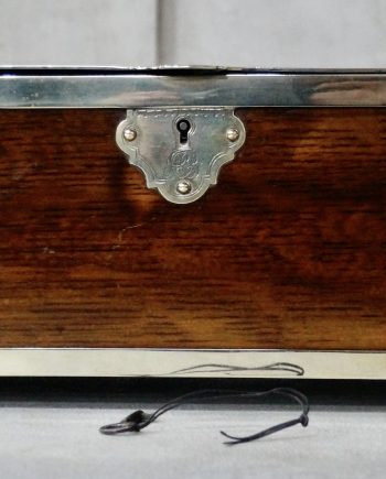 Victorian Silver Plated Oak Tea Caddy