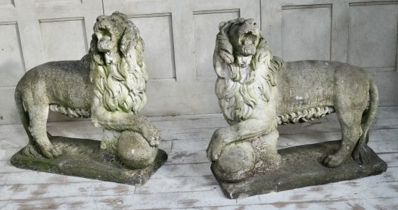 Pair Of Medici Stone Lions (SOLD)