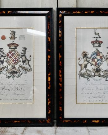 Antique Pair of Framed Coat Of Arms