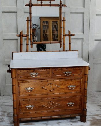 Victorian Faux Bamboo Dressing Table Chest Of Drawers (SOLD)