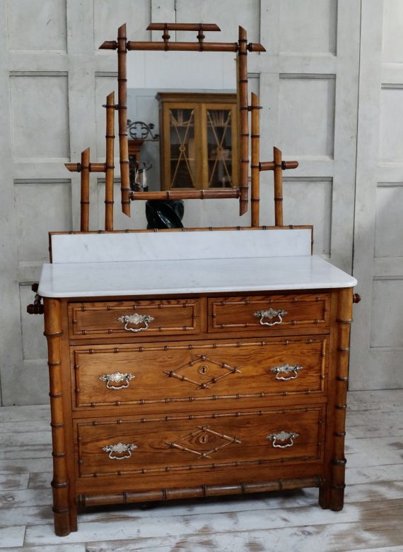Victorian Faux Bamboo Dressing Table Chest Of Drawers (SOLD)