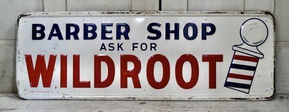 Vintage Wild Root Barbers Shop Sign