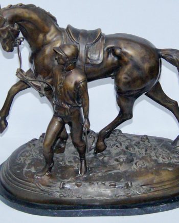 Antique Bronze “Winning Horse” Sculpture By Edgar Bertram (SOLD)