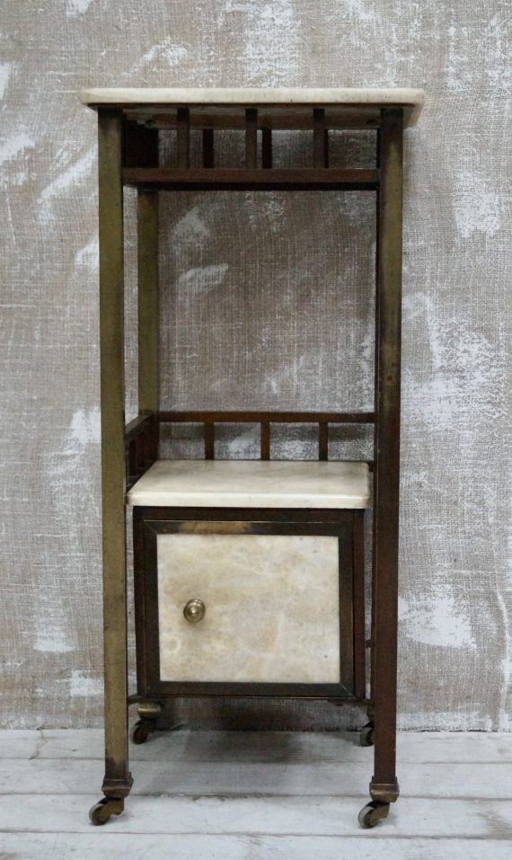 Antique French Marble & Brass Night Stand (SOLD)