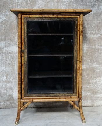 Victorian W.F Needham’s Glazed Bamboo Cabinet