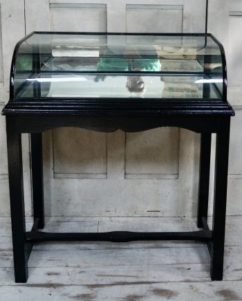 Victorian Ebonised Bow Fronted Display Cabinet