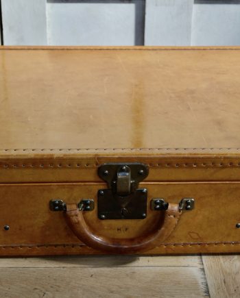 Vintage Tan Leather Louis Vuitton Suitcase