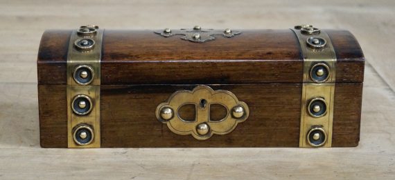 Antique Oak Silk Lined Trinket Box