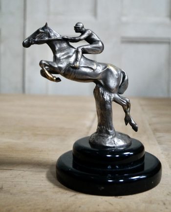 Bronze Louis Lejeune Jumping Horse & Rider Car Mascot