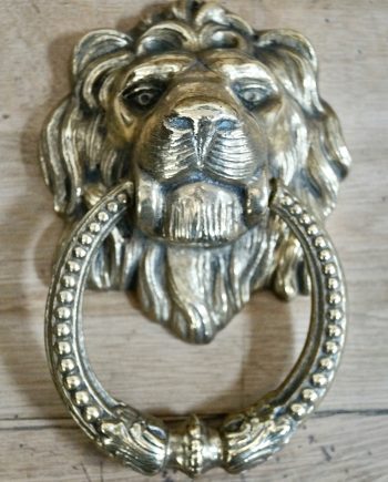 Antique Brass Lions Head Door Knocker