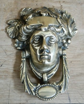Victorian Head of Dionysus Brass Door Knocker