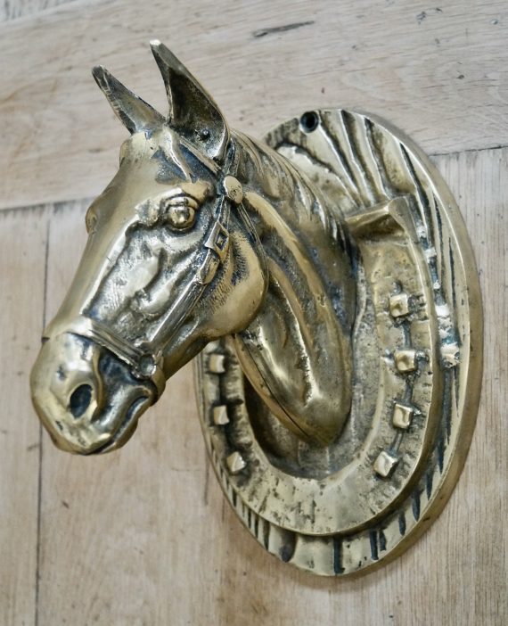Victorian Brass Horse Head Wall Plaque