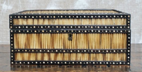 Antique Anglo Indian ‘Matara” Porcupine Quill Trinket Box
