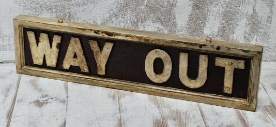 Antique Double Sided Platform Way Out Sign
