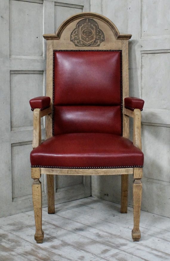 Victorian Oak Throne Chair