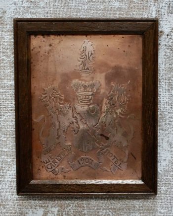 Antique The Carlton Hotel Copper Wall Plaque