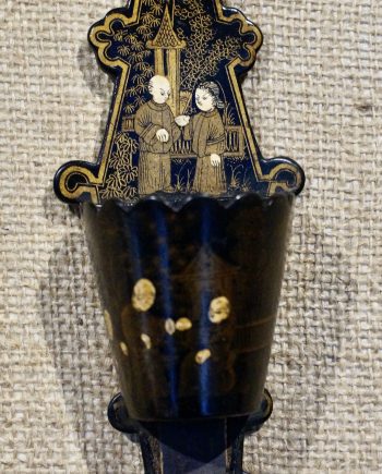 Antique Lacquered Chinoiserie Match Holder/Striker