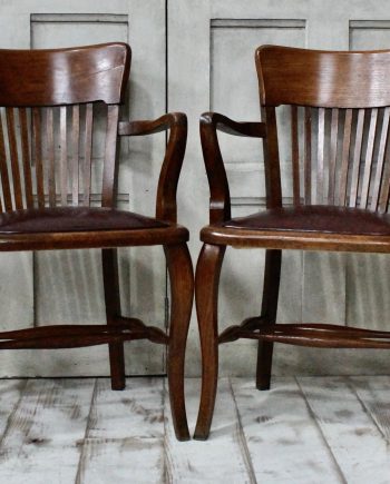 Pair Of English Oak Bankers Chairs