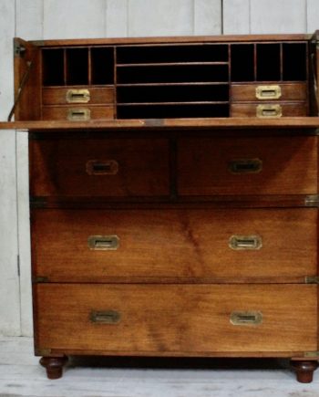 Vintage Teak Campaign Secretaire