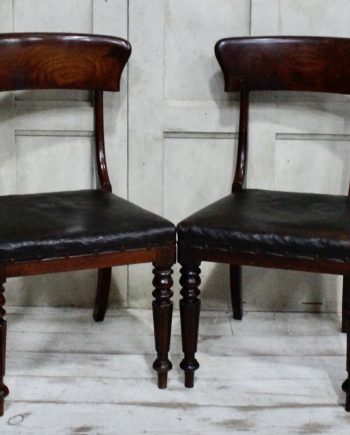 Pair of Regency Mahogany & Oilcloth Chairs