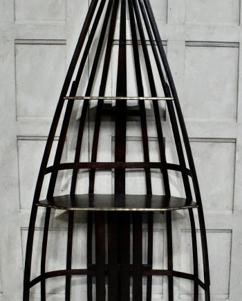 Vintage Wooden Skeleton Canoe Bookshelf