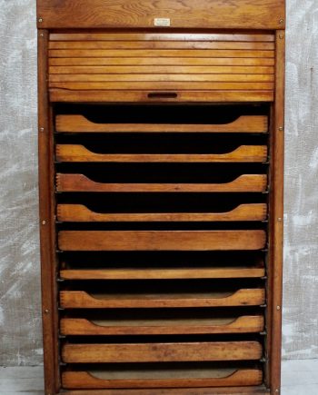 Antique Oak Warings Tambour Plans Chest