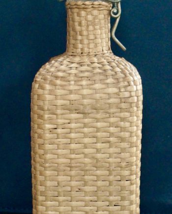 Antique Rattan Travel Drinks Decanter