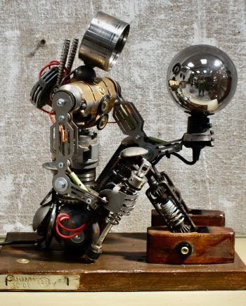Vintage Custom Steampunk Robot Lamp