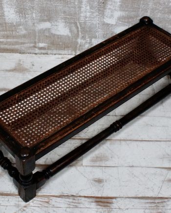 Antique Oak Rattan Stool
